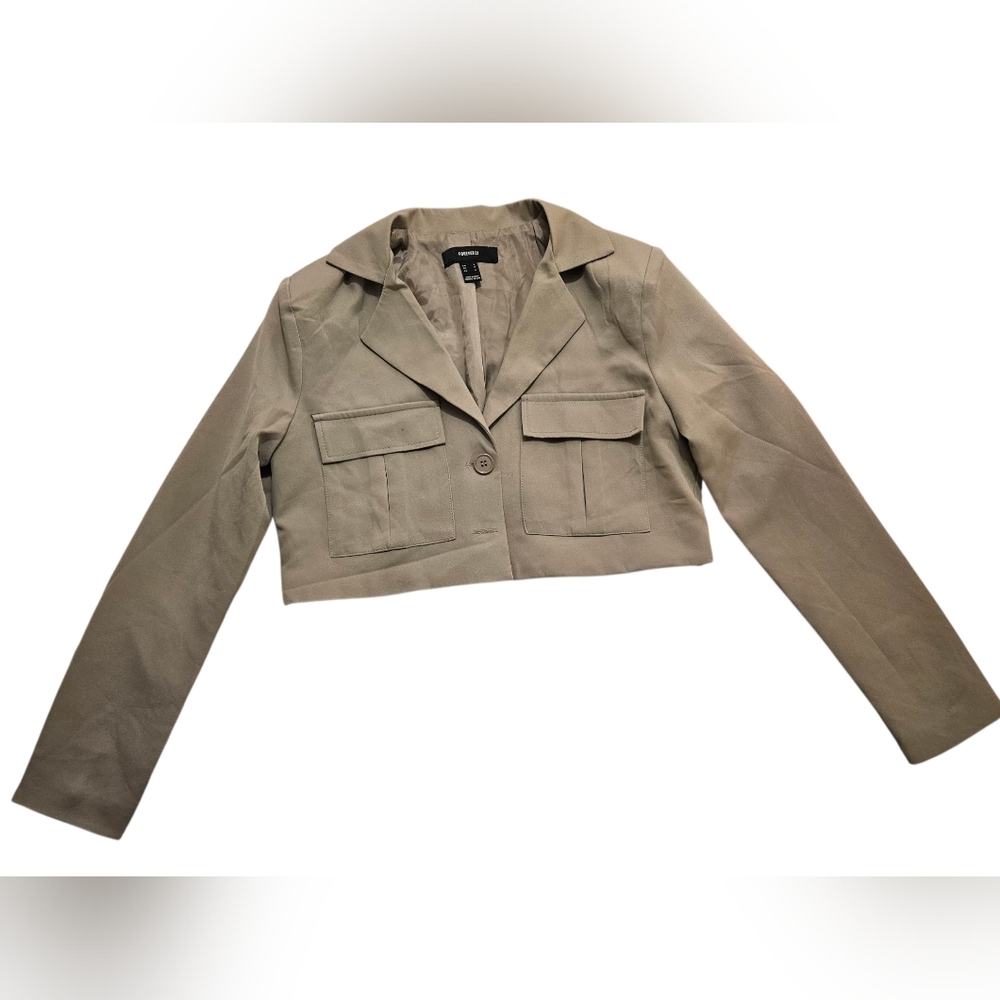 Women's Tan Cropped Jacket